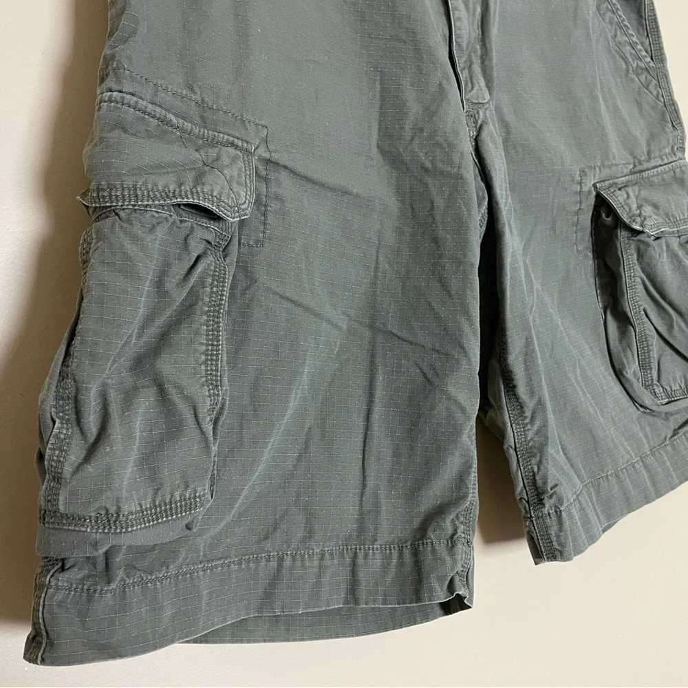 POLO Jeans Co. Ralph Lauren Cargo Shorts Men's 36 Green Ripstop Fatigue Utility